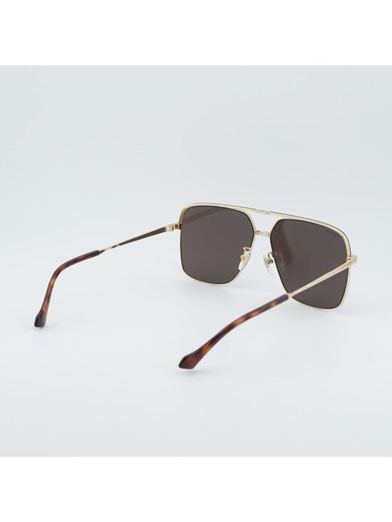 Gucci GG1099SA 003 Sunglasses Gold Aviator Frame, Brown Lenses main image 9